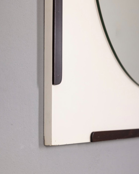 Image 1 of Vintage houten wandspiegel van de Sbrilli Fratelli, jaren 70.