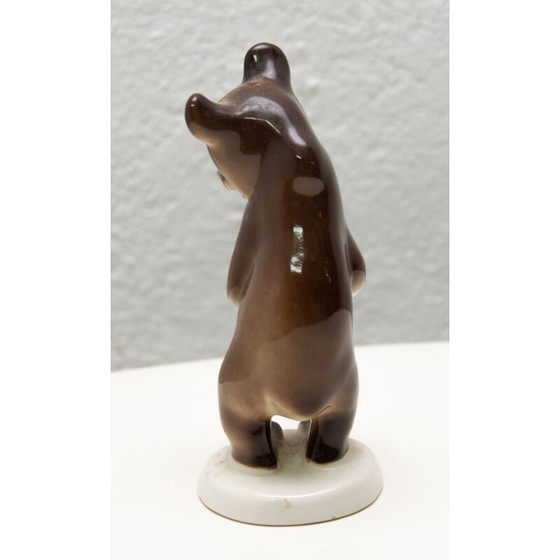 Image 1 of Vintage ceramic sculpture of a bear by the Lomonosov company, Soviet Union 1970