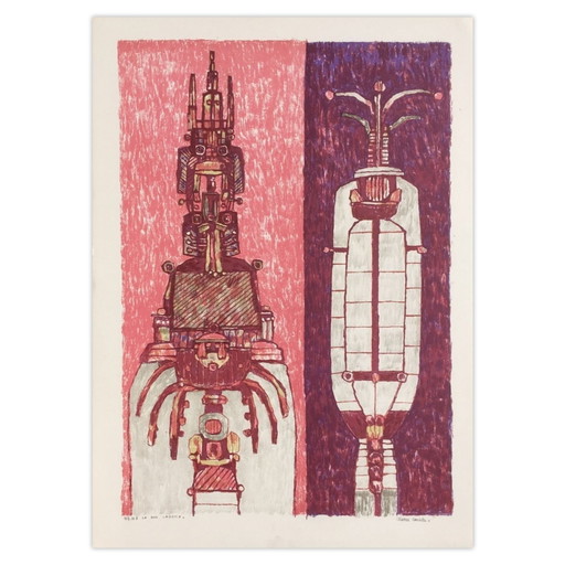 Pierre COURTIN Le bon légume Litografía firmada 1970
