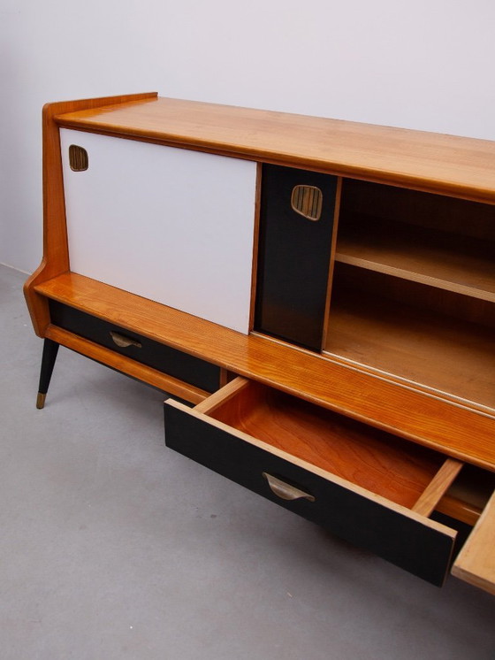 Image 1 of Oswald Vermaercke Sideboard with Black and White Sliding Doors, 1950s for V Form