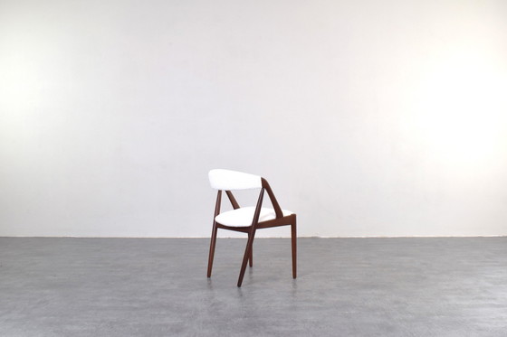 Image 1 of Mid-Century Teak & Boucle Chairs Model 31 by Kai Kristiansen for Schou Andersen, 1960s, Set of 4