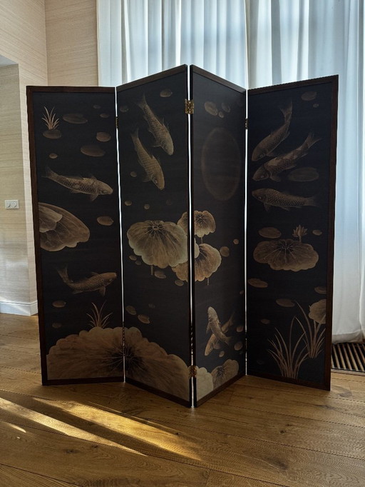 Schermo divisorio per ambienti - Condizioni da esposizione, con lievi danni alla cornice