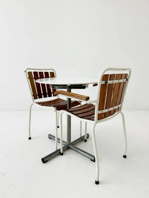 Set bestehend aus 2 Stühlen und einem Klapptisch von BIGLA, 1940er Jahren 