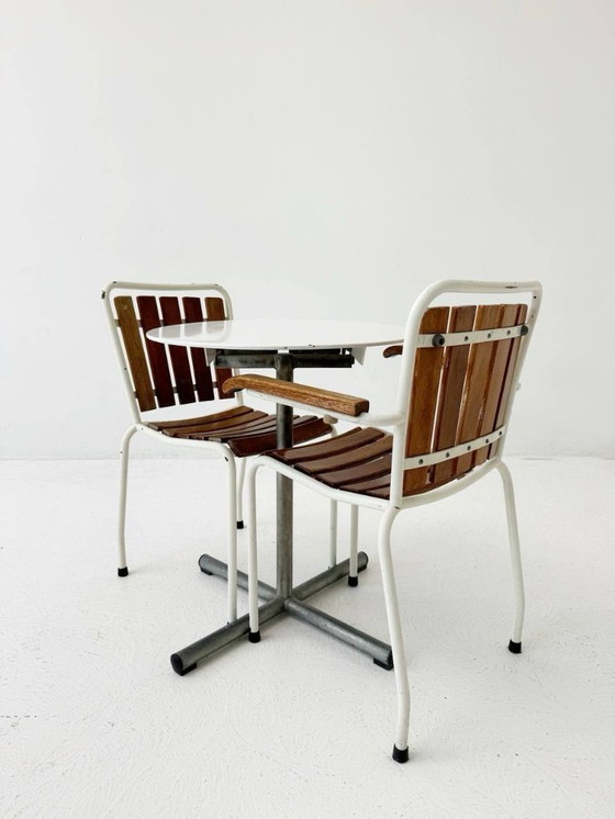 Image 1 of Set bestehend aus 2 Stühlen und einem Klapptisch von BIGLA, 1940er Jahren 