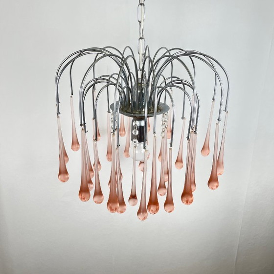 Image 1 of Vintage Murano blown glass chandelier – Italy, 1970s