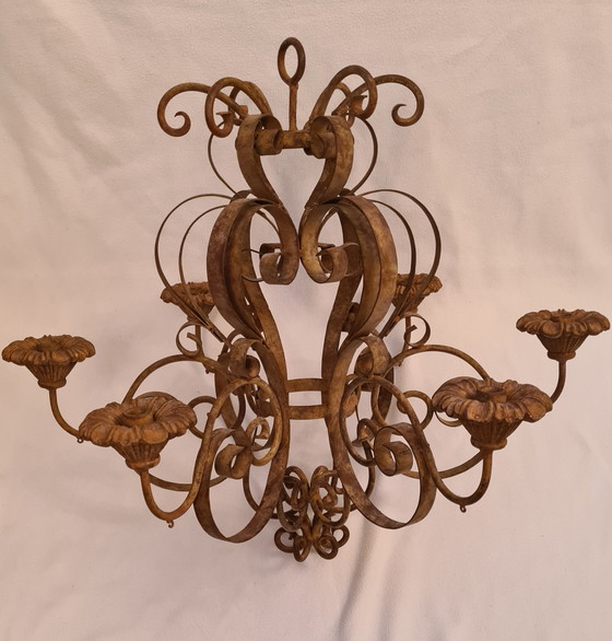 Image 1 of Chandelier with 6 candles - Baroque - Iron (cast iron/wrought iron)
