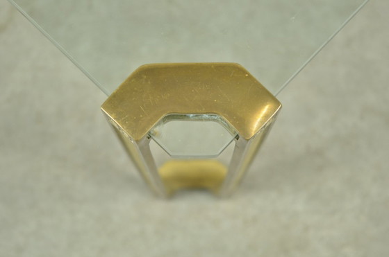 Tavolino da Caffè in Vetro e Ottone di Peter Ghyczy, anni '70 – Tavolini da caffè, Brass (photo 8 of 13)