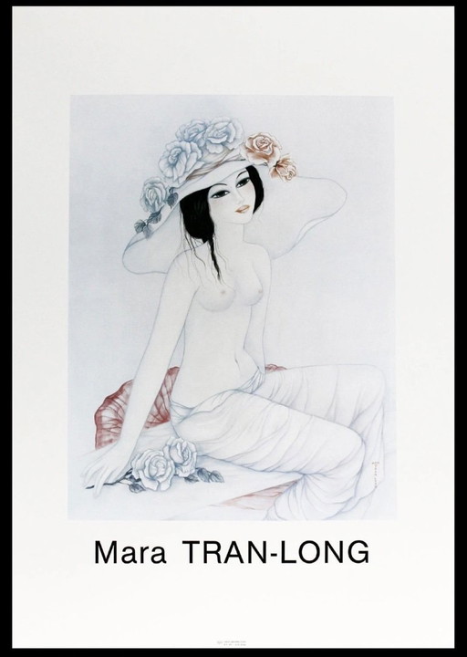 Mara Tran Long: Nu Aux Roses. Offsetlithografie in uitstekende staat.