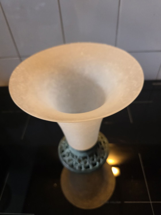 Art Deco vase glass and cast iron (photo 2 of 7)