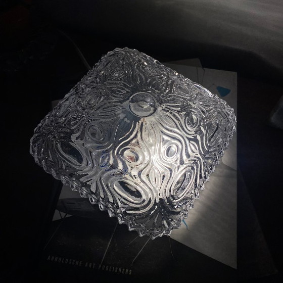 Piccola applique/lampada da soffitto quadrata in vetro stampato vintage anni '70-'80 – Plafoniere, Glass (photo 7 of 9)