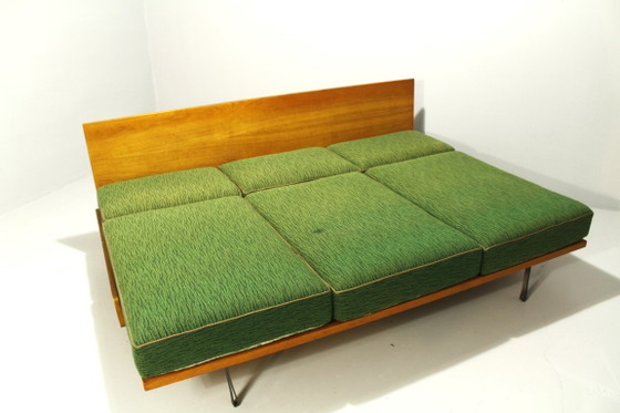 Interier n.p. PRAHA Pohovka 54-16 divano letto, verde, Divani letto, Legno, Tessile, Vintage (foto 15 di 15)