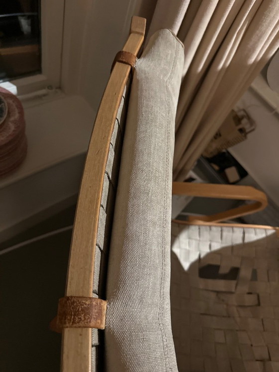 Vintage Deense Fauteuil - Ter Restauratie – Canvas, Wood (photo 5 of 6)
