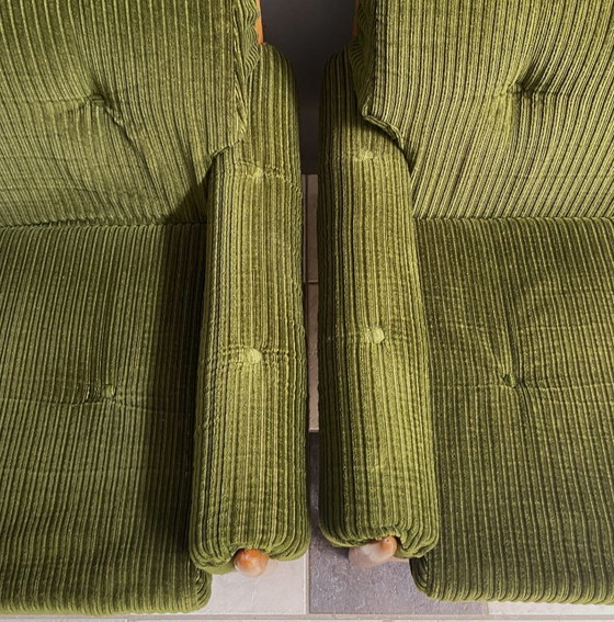 Image 1 of Set van 2 groene relaxstoelen uit de jaren 60