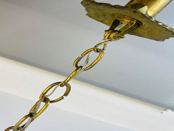 Image 1 of Lampada a sospensione gigante in vetro di Murano blu