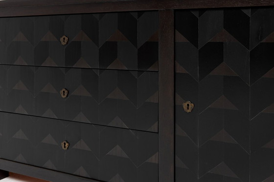 Image 1 of Brutalist Oak Craftsmanship Sideboard, 1960s, Germany, Brass Accents