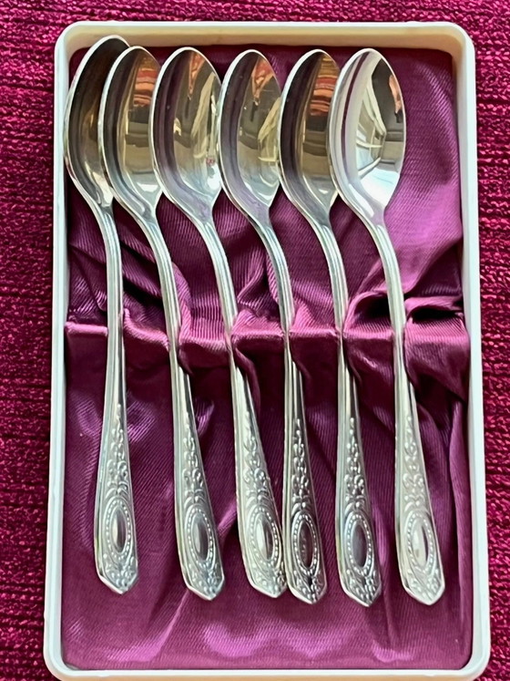 Set Teelöffel, Besteckkassetten, Metall, Silber (Foto 3 von 6)