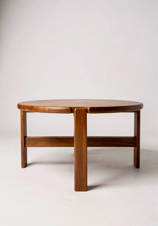 Table basse ronde vintage - Niels Bach - 1970