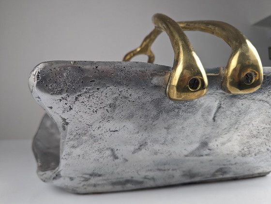 Image 1 of firewood holder by David Marshall, 1980s