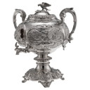 Samovar antico in argento massiccio di Guglielmo IV, opera di Sebastian Crespell II, 1837.