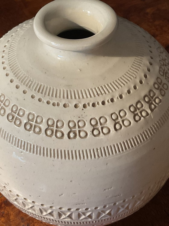 Image 1 of Bitossi Keramik, Kugelvase, eisweiß, 20 cm hoch