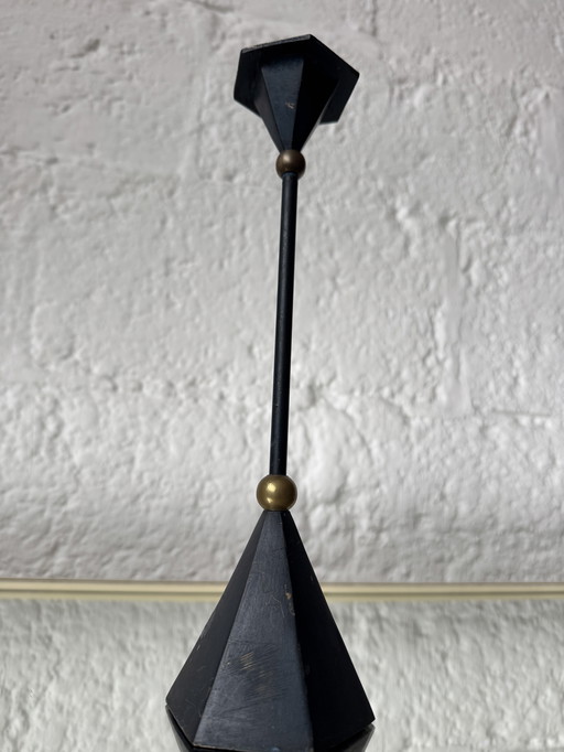 Portacandele in bronzo, design Memphis, anni '80