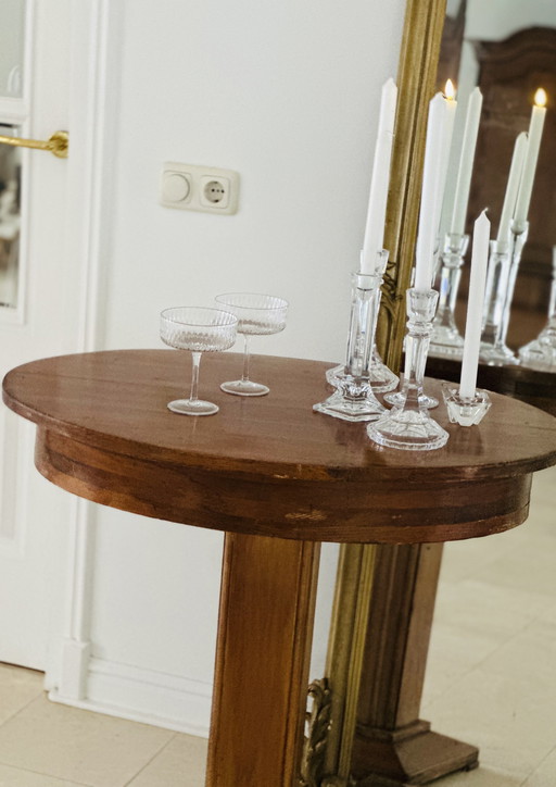 Art-Deco-Beistelltisch, Couchtisch, oval, tschechoslowakisch