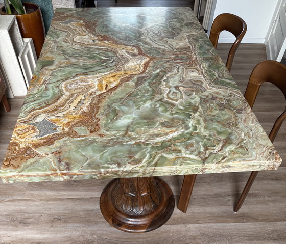 Image 1 of Marmere vintage eettafel 