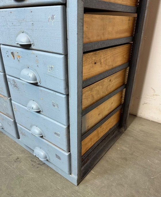 Image 1 of Cassettiera industriale grigia vintage, anni '60