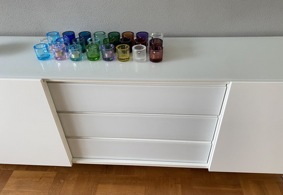 Buffet bas blanc moderne, Verre, Métal (photo 3 sur 6)