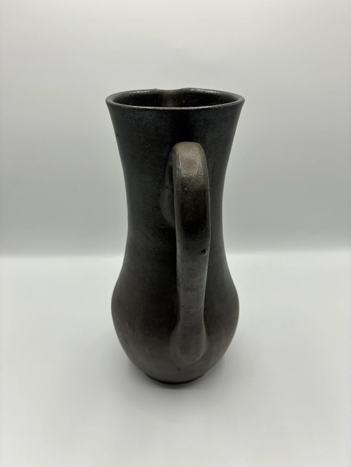 Großer brauner Steingutkrug – Dubost Noiron Pottery – Burgund – Mitte des 20. Jahrhunderts (photo 2 of 7)