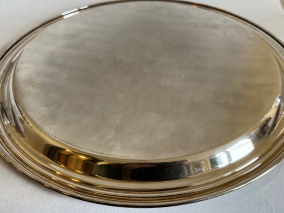 Image 1 of 6 verres vintage en métal argenté et un plateau