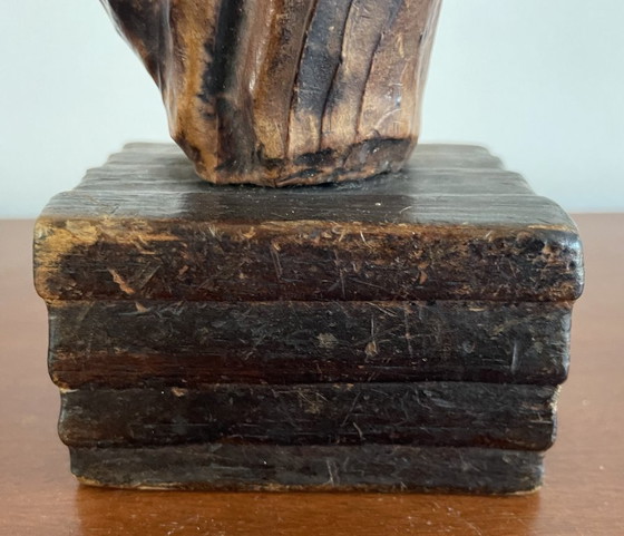 Image 1 of Brutalist Witco Tiki Wooden Statue of an Owl