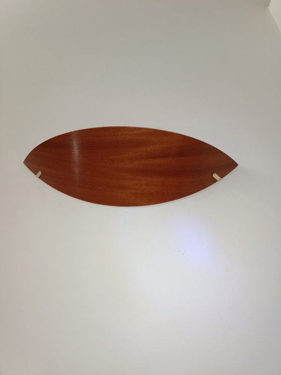 Image 1 of Een paar houten en messing wandlampen van Declic, jaren 80.