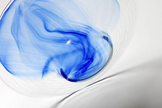 Image 1 of Bormioli Rocco Blue Swirl glazen schaal uit het midden van de 20e eeuw - Italië, jaren 1990