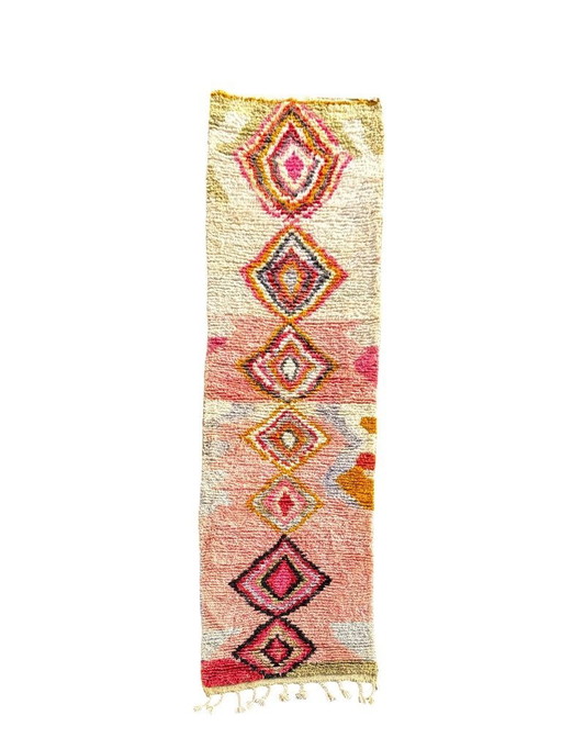 Moroccan Runner Rug 80 x 300 cm – Handmade Wool Berber Hallway Rug with Geometric Pattern