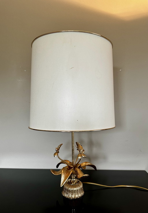 Maison Jansen vintage orchid lamp Fleur de Lis