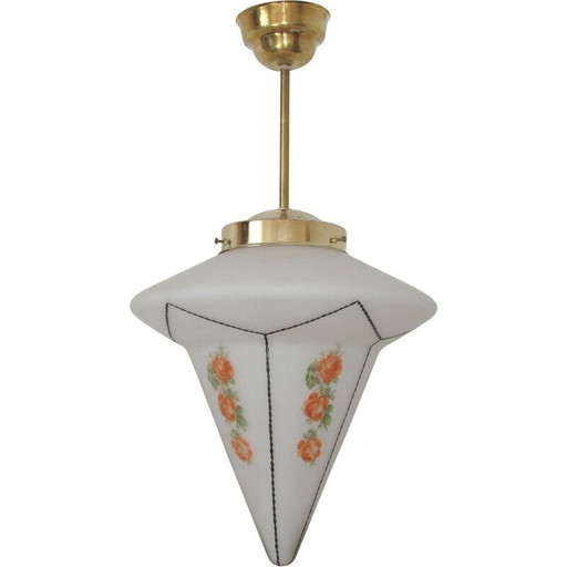Vintage Art Deco koperen hanglamp, 1920