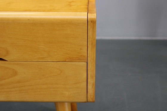 Image 1 of Nachtkastjes en ladekast met glazen legplank uit 1960, Tsjecho-Slowakije