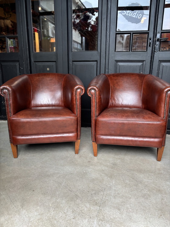 Image 1 of Ensemble de fauteuils club en peau de mouton