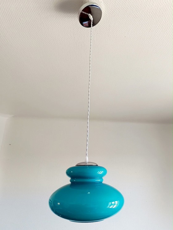 Image 1 of UFO Space Age blauwe hanglamp 1970