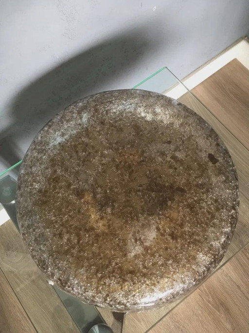 Lámpara empotrada vintage Kaiser Leuchten de cristal craquelado, vidrio texturizado, años 60-70