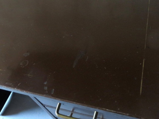 Image 1 of Piccola scrivania in metallo con ribalta di Roneo, Francia anni '20