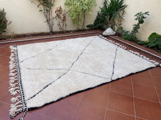 Image 1 of Tapis bni mrirt marocain en laine natural 200cmx150cm