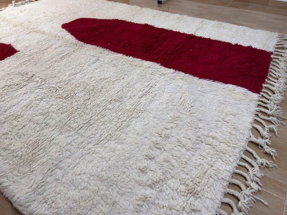 Tapis En Laine Fait Main 1,5/2,5 M Rouge Et Blanc – Ahrend, Wool (photo 4 of 10)