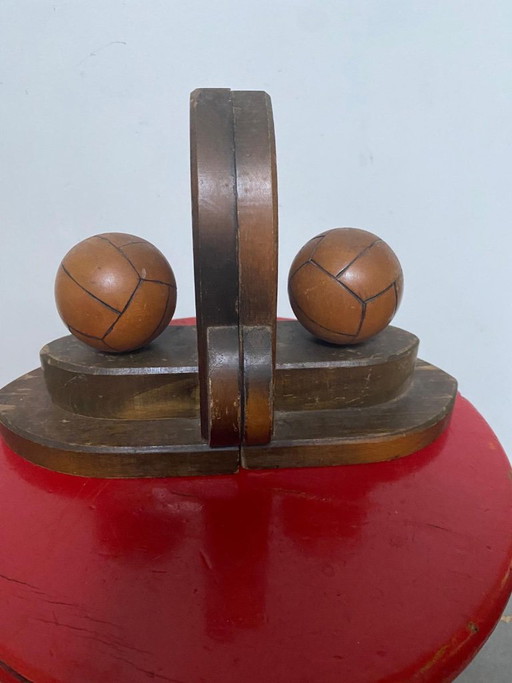 Fermalibri vintage Art Déco con sfere staccabili, in legno, anni '30-'40 – decoratieve objecten, Wood (photo 2 of 8)