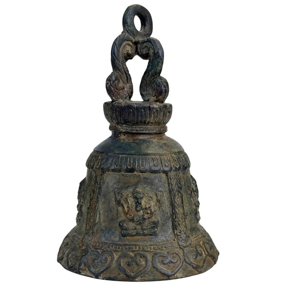 Cloche de Temple Ganesha Antique en Bronze (Ghanta) – Inde (15 cm) – Objets déco (photo 2 of 4)