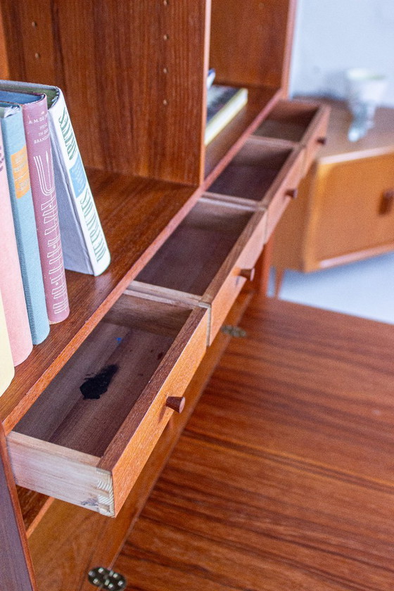 Erik Brouer Segretaria con libreria alta, design danese, metà secolo, teak vintage – Credenze alte, Wood (photo 8 of 17)