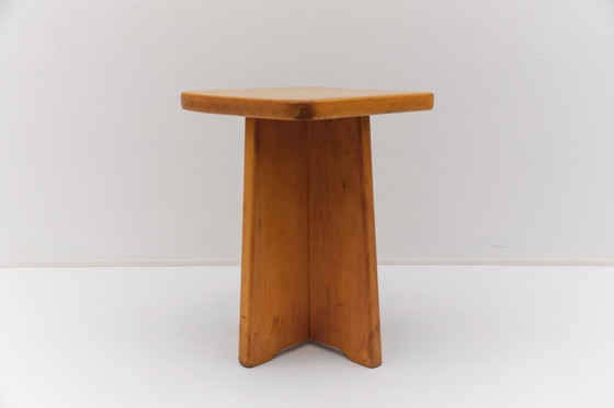 Image 1 of Conjunto de 6 taburetes de roble al estilo de Pierre Chapo, Francia, años 60