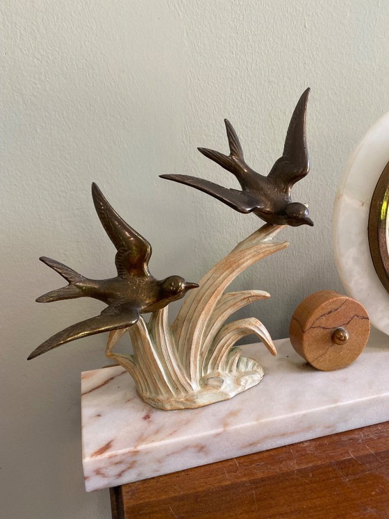 Antique Art Deco Clock – Bronze, Ceramic (photo 2 of 7)
