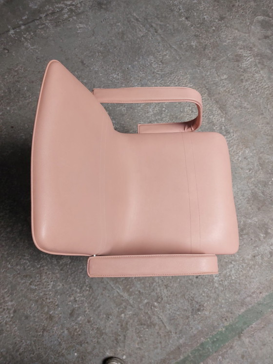 Image 1 of Sedia da ufficio vintage rosa con piede cromato